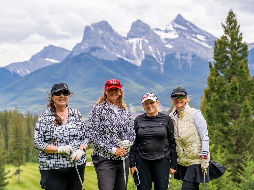Women Who Golf retreat guests together in the Canadian Rockies