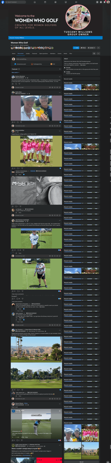 Preview of the Women Who Golf Facebook community